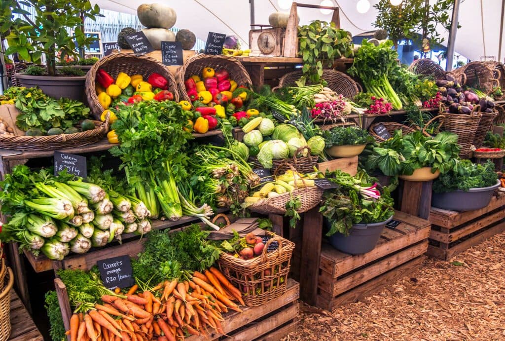 Fresh farm produce at market